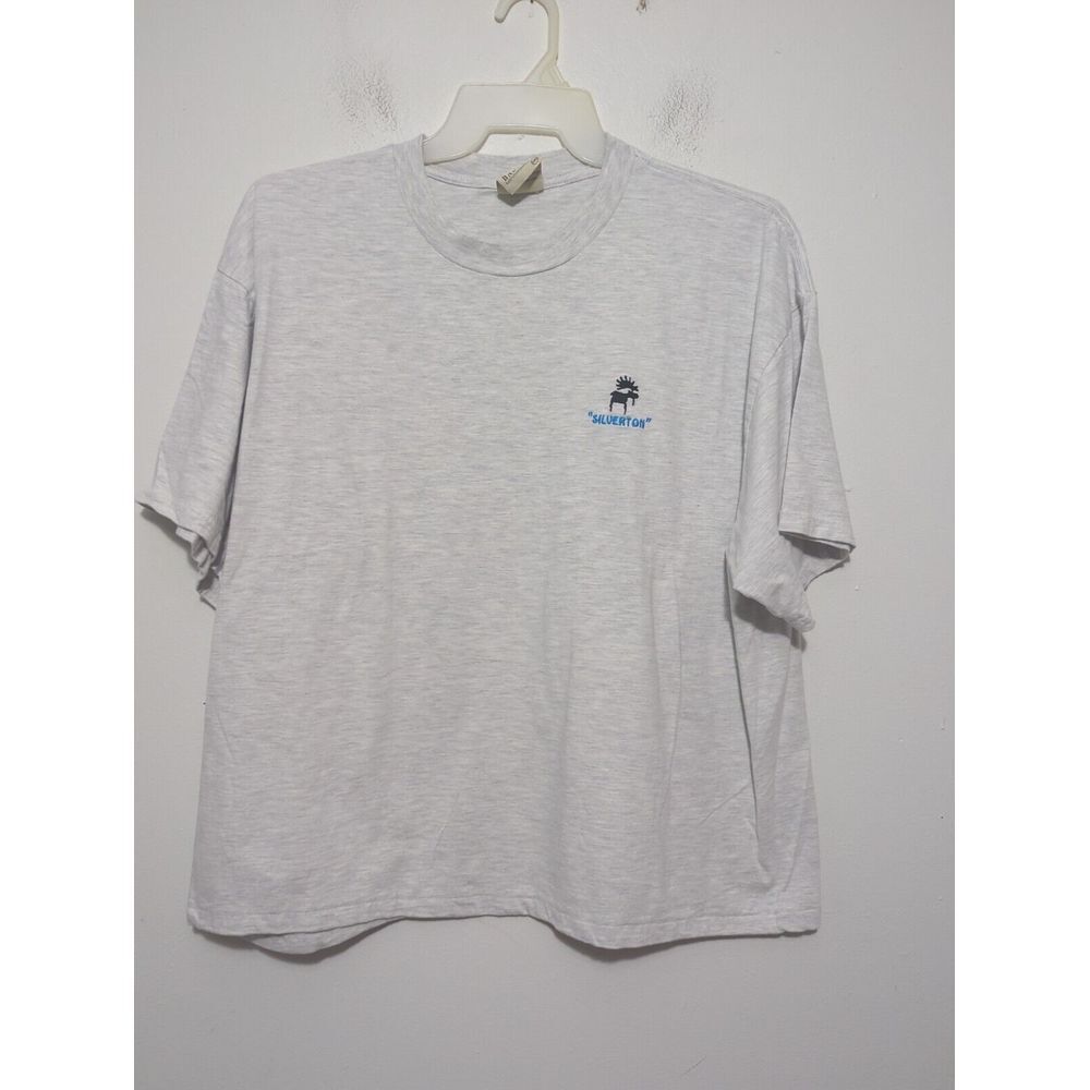 Habitat Silverton Colorado Moose Embroidered T-Shirt Mens XXL Heather Gray